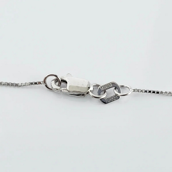 Diamond Necklace, Midas 14k White Gold Diamond Necklace, 18" Gold Box Chain - Picture 5 of 8